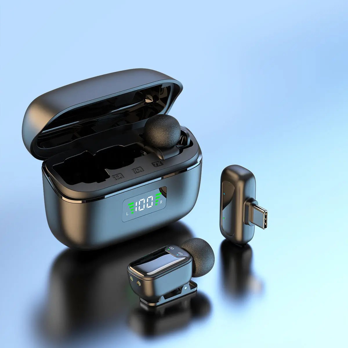 Microphone Cravate Sans Fil Bluetooth 5.3 - Réduction de Bruit pour Streaming & Outdoor Aura Setup