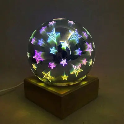 Boule de Verre 3D Lumineuse Magique - Feux d'artifice eprolo