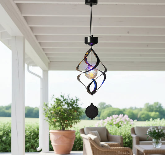 LED Color Changing Solar Wind Chime Light Aura Setup