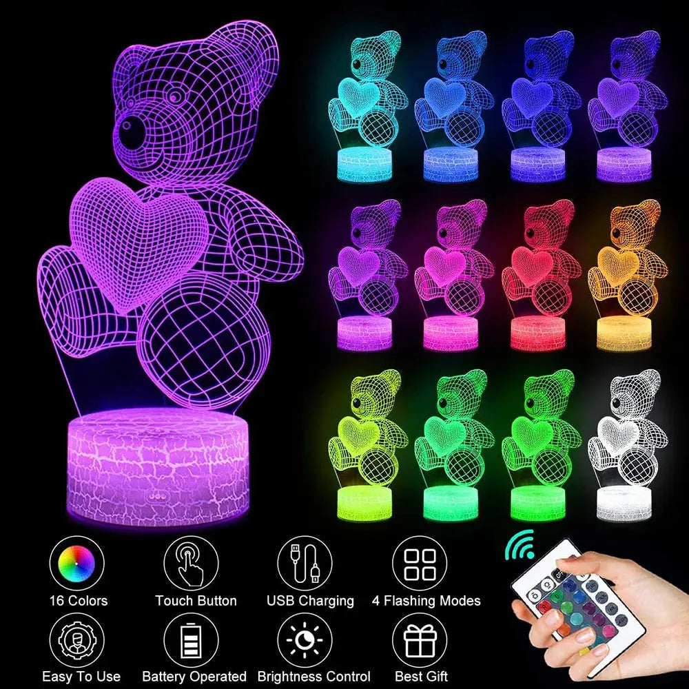 3D Lamp Acrylic USB LED Night Lights Neon Sign Lamp Xmas Christmas Decorations For Home Bedroom Birthday Decor Valentines Day Gifts Aura Setup