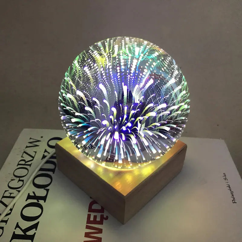 Boule de Verre 3D Lumineuse Magique - Feux d'artifice eprolo