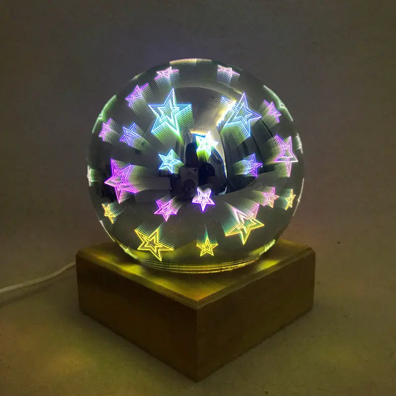 Boule de Verre 3D Lumineuse Magique - Feux d'artifice eprolo