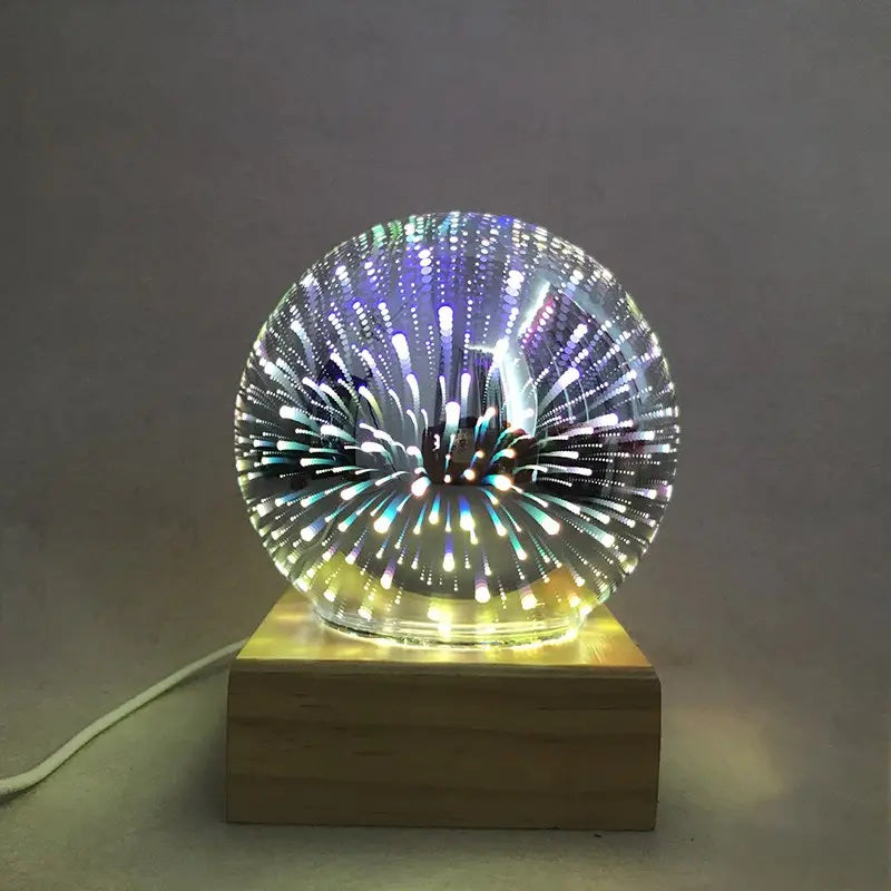 Boule de Verre 3D Lumineuse Magique - Feux d'artifice eprolo