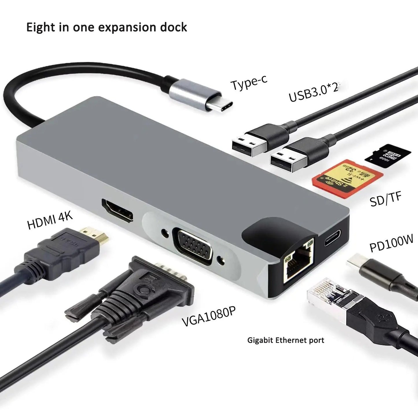 Hub Type-C avec HDMI - Adaptateur Multi-Port USB 3.0 Aura Setup
