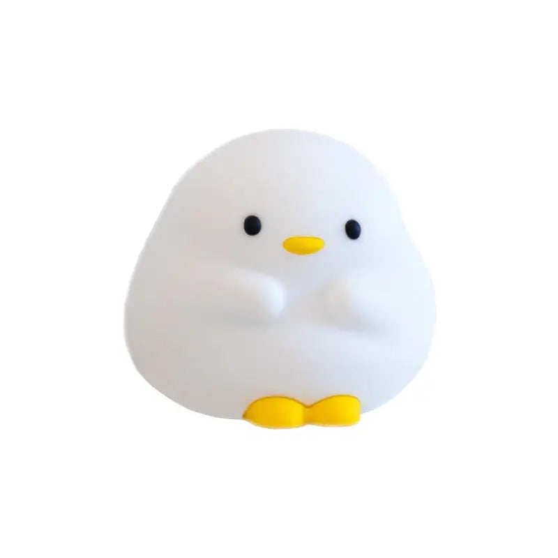 Cute Duck LED Night Lamp Cartoon Silicone USB Rechargeable Sleeping Light Touch Sensor Timing Bedroom Bedside Lamp For Kid Gift Home Decor Aura Setup