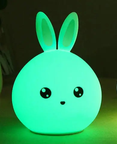 Cute Night Light Animal Rabbit Night lamps Touch Sensor Silicone LED Colorful Lights Aura Setup