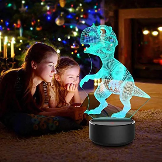 Halloween 3D Dinosaur LED Lamp 7 Colors Touch Control Night Light Kids Gifts Living Room Bedroom Table Decoration eprolo
