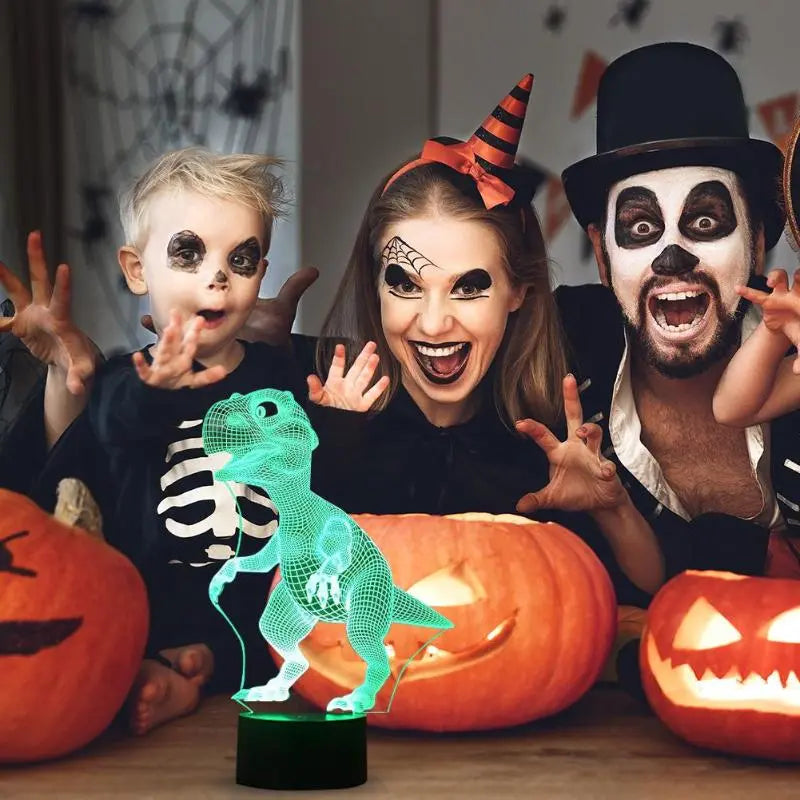 Halloween 3D Dinosaur LED Lamp 7 Colors Touch Control Night Light Kids Gifts Living Room Bedroom Table Decoration eprolo
