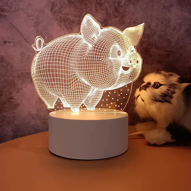 Hot Sale Creative Wholesale 3D Night-light USB Plug-in Indoor Warm Light Bedside Lamp Practical for Gifts Activities-10