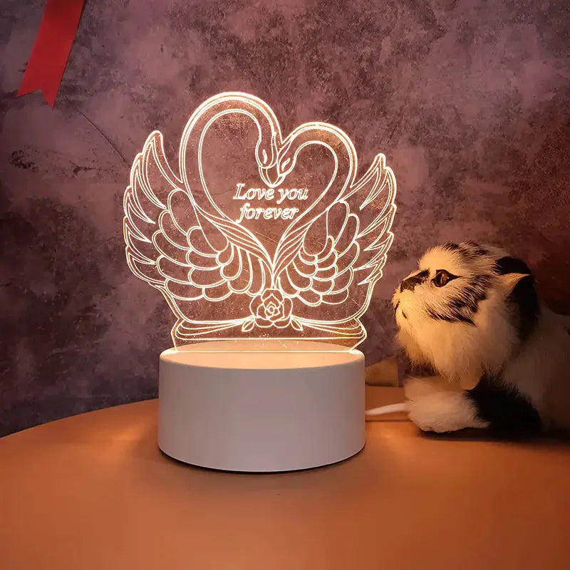 Hot Sale Creative Wholesale 3D Night-light USB Plug-in Indoor Warm Light Bedside Lamp Practical for Gifts Activities-11