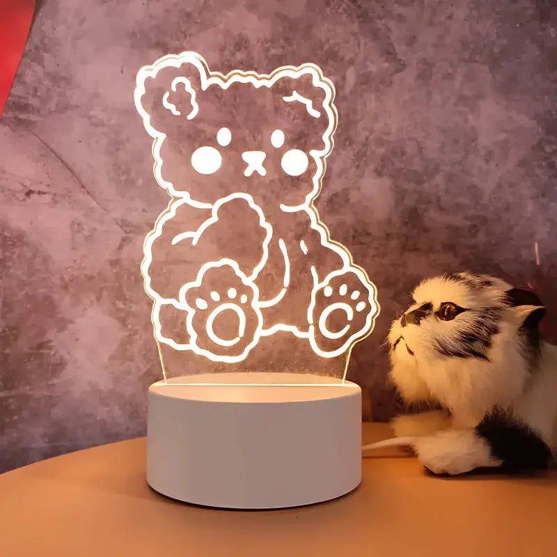 Hot Sale Creative Wholesale 3D Night-light USB Plug-in Indoor Warm Light Bedside Lamp Practical for Gifts Activities-2