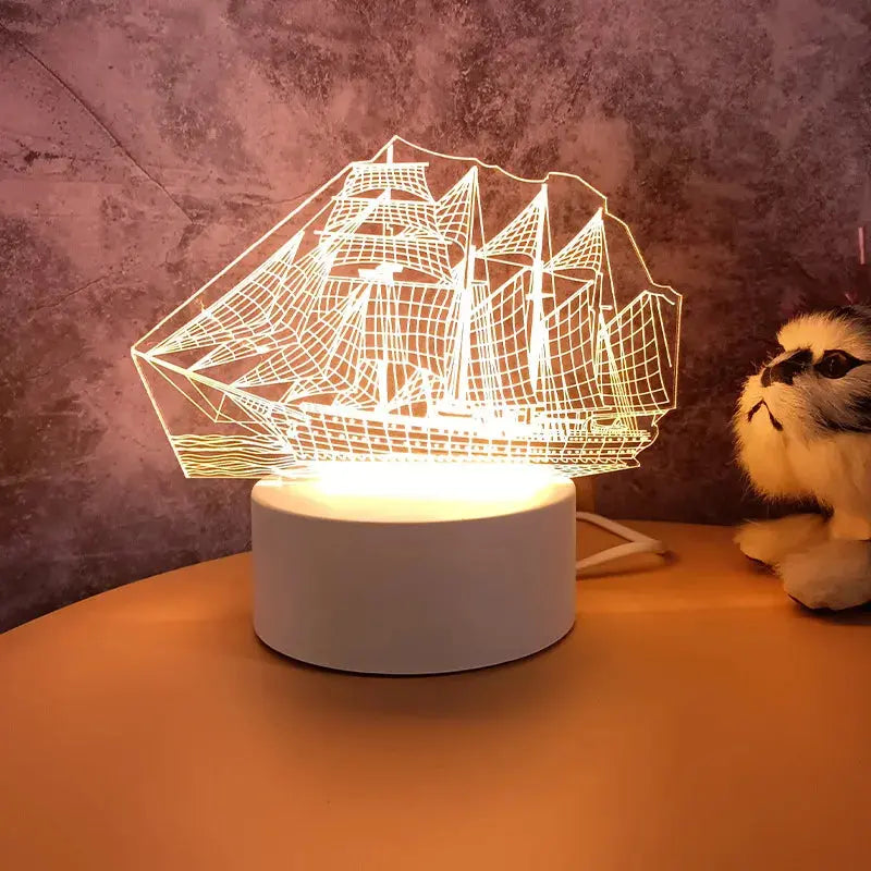 Hot Sale Creative Wholesale 3D Night-light USB Plug-in Indoor Warm Light Bedside Lamp Practical for Gifts Activities-22