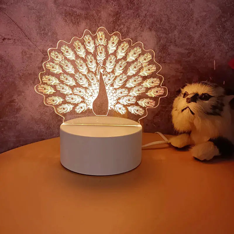 Hot Sale Creative Wholesale 3D Night-light USB Plug-in Indoor Warm Light Bedside Lamp Practical for Gifts Activities-23