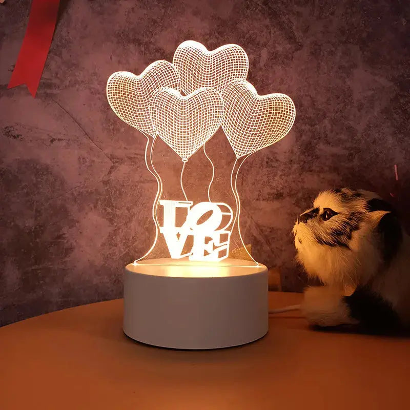 Hot Sale Creative Wholesale 3D Night-light USB Plug-in Indoor Warm Light Bedside Lamp Practical for Gifts Activities-34