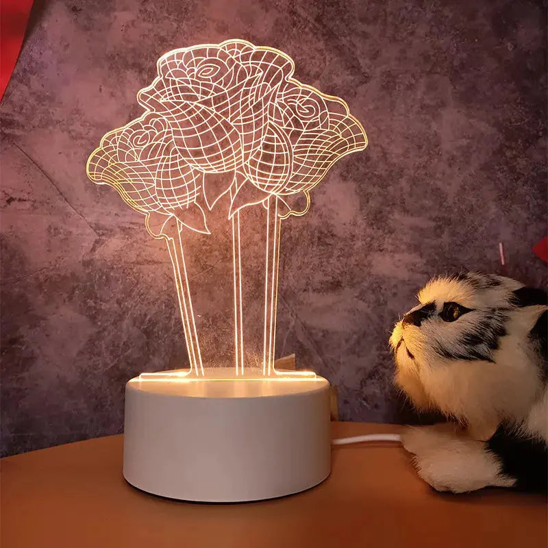 Hot Sale Creative Wholesale 3D Night-light USB Plug-in Indoor Warm Light Bedside Lamp Practical for Gifts Activities-15