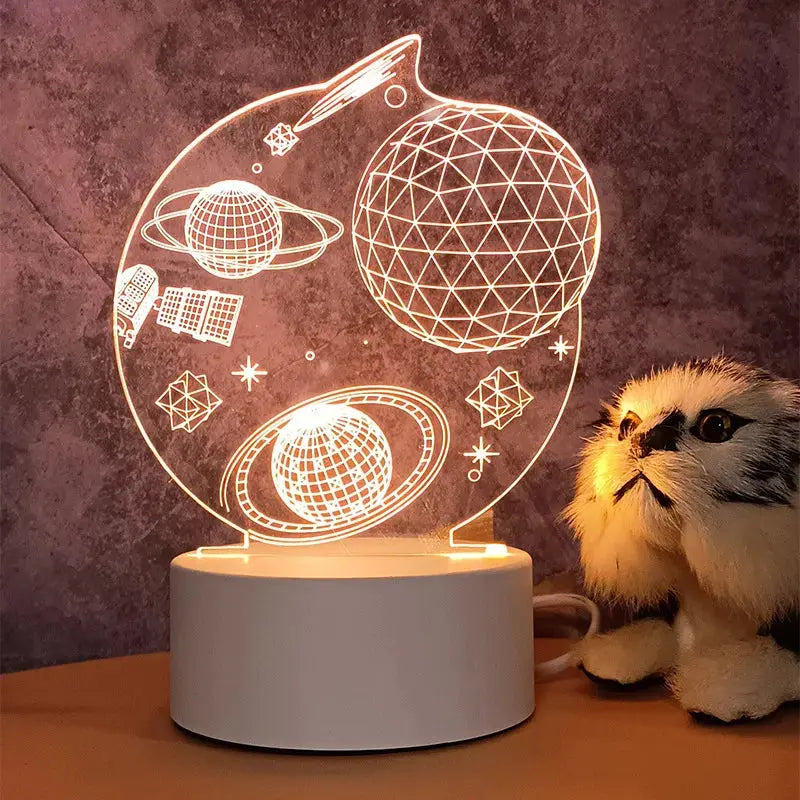 Hot Sale Creative Wholesale 3D Night-light USB Plug-in Indoor Warm Light Bedside Lamp Practical for Gifts Activities-8