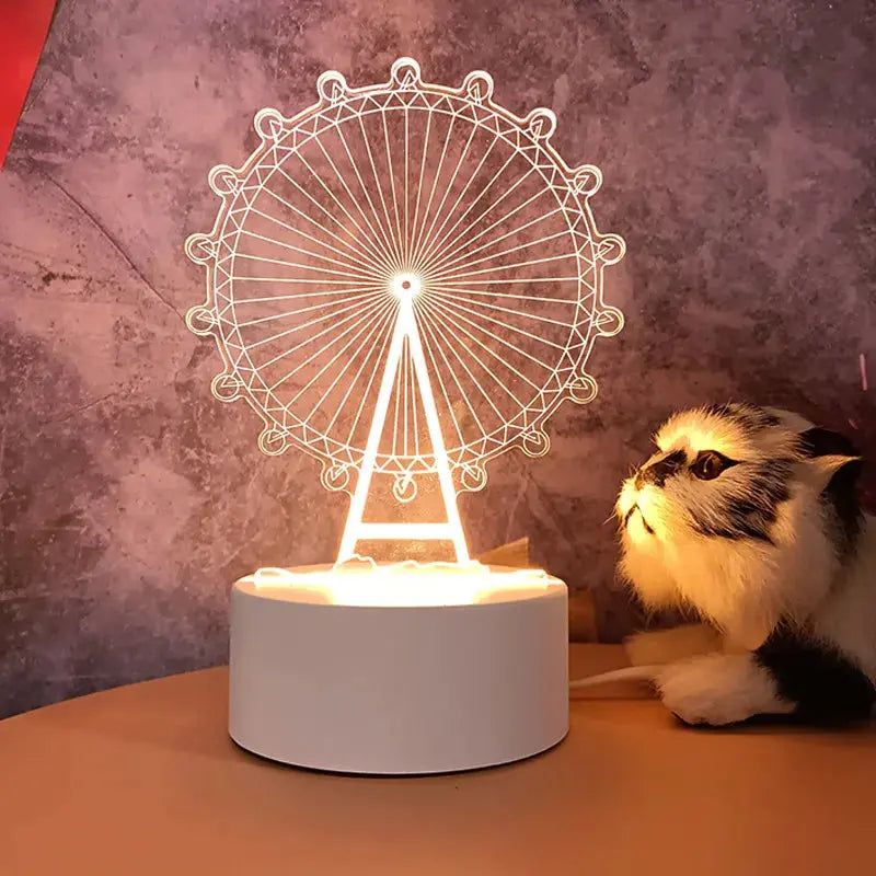 Hot Sale Creative Wholesale 3D Night-light USB Plug-in Indoor Warm Light Bedside Lamp Practical for Gifts Activities-18