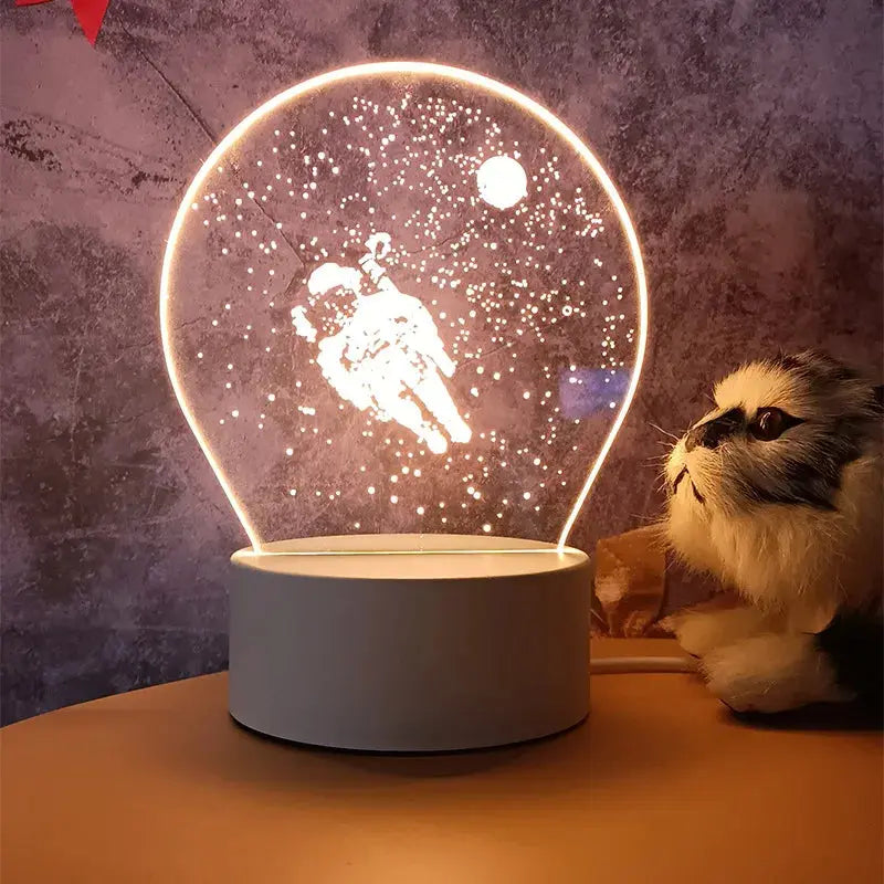Hot Sale Creative Wholesale 3D Night-light USB Plug-in Indoor Warm Light Bedside Lamp Practical for Gifts Activities-28