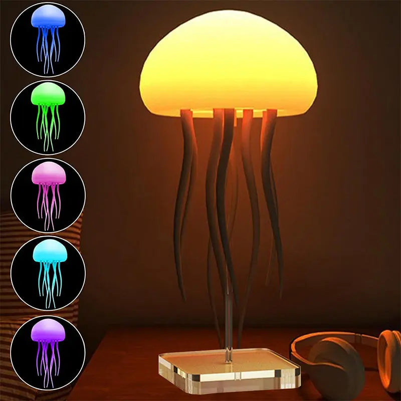 Jellyfish Mood Lamp LED Jellyfish Night Light Portable Jellyfish Lamp Jellyfish Decorations Smart Table Lamp For Bedside Desk Aura Setup