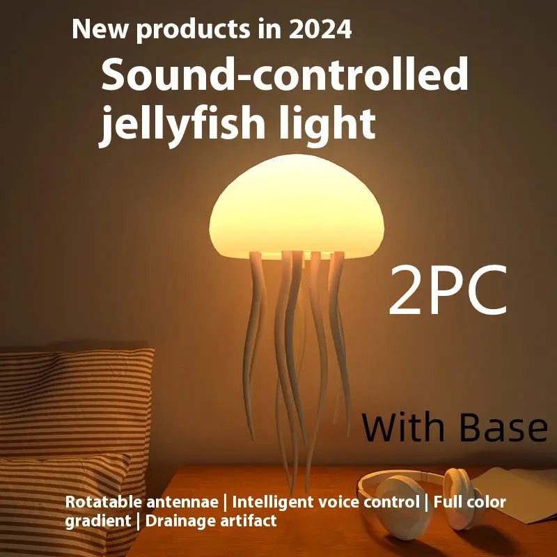 Jellyfish Mood Lamp LED Jellyfish Night Light Portable Jellyfish Lamp Jellyfish Decorations Smart Table Lamp For Bedside Desk Aura Setup