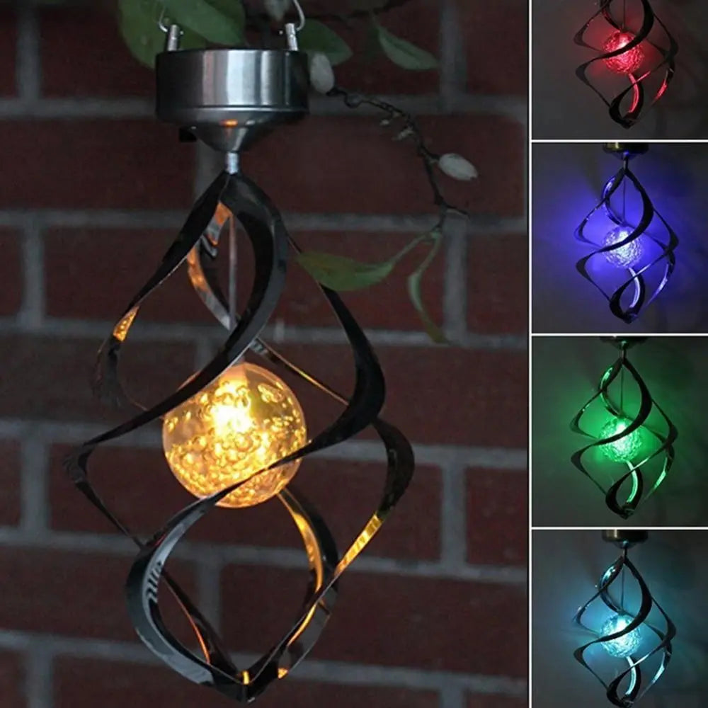 LED Color Changing Solar Wind Chime Light Aura Setup