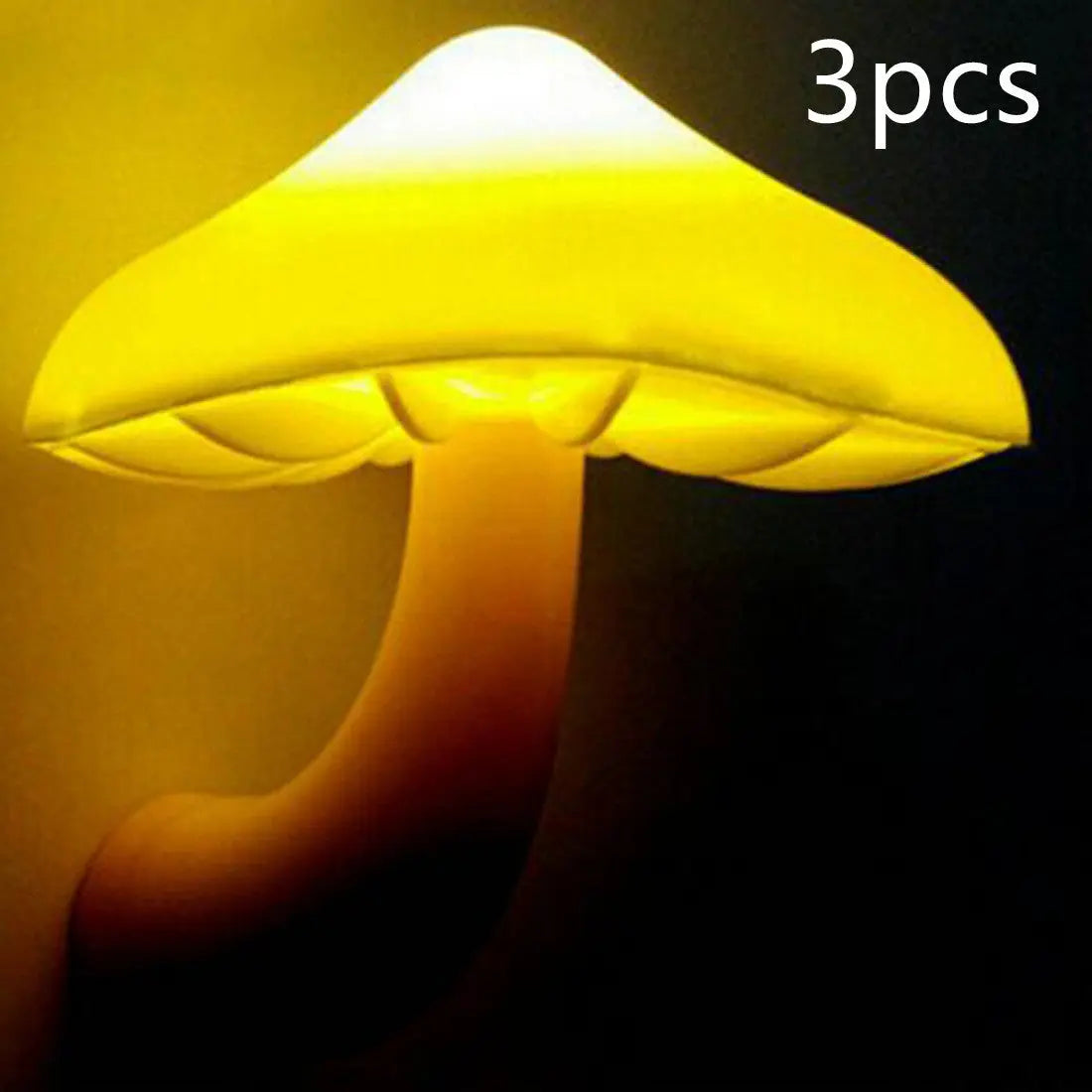 LED Night Light Mushroom Wall Socket Lamp EU US Plug Warm White Light-control Sensor Bedroom Light Home Decoration Aura Setup