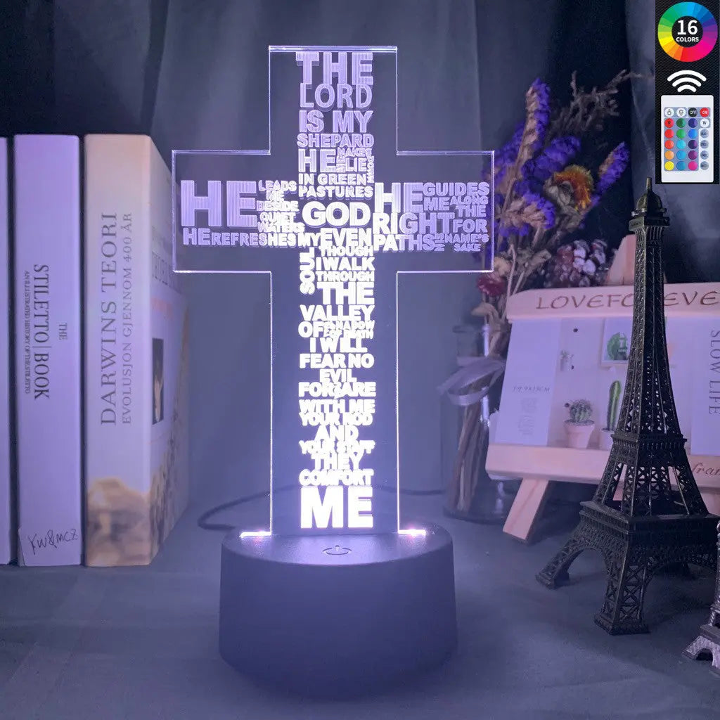 Lampe 3D LED Tactile Télécommande - 16 Couleurs Acrylique Veilleuse USB Aura Setup
