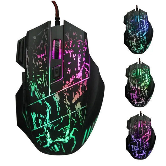 Souris Gaming Transparente LED 1200 DPI - 7 Boutons USB Filaire Antireflet Aura Setup