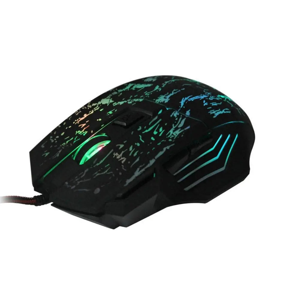 Souris Gaming Transparente LED 1200 DPI - 7 Boutons USB Filaire Antireflet Aura Setup