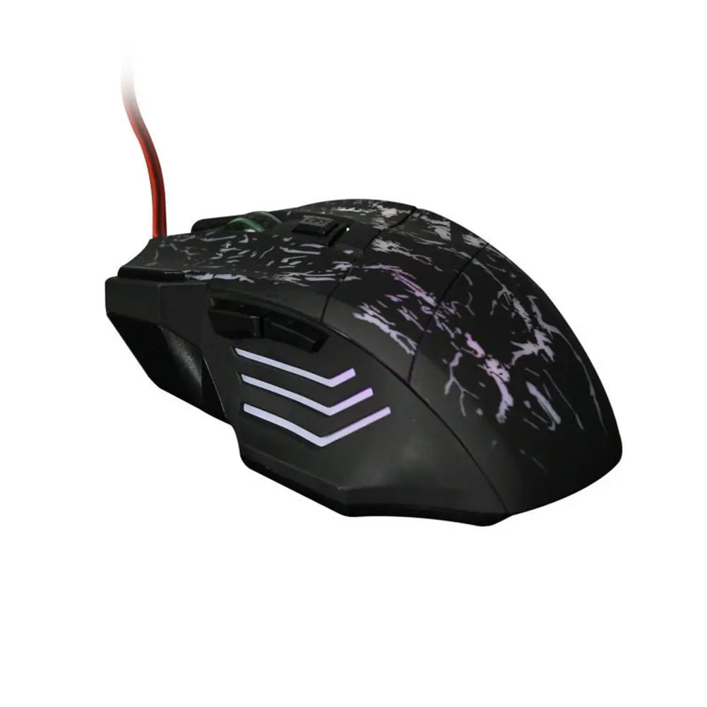 Souris Gaming Transparente LED 1200 DPI - 7 Boutons USB Filaire Antireflet Aura Setup