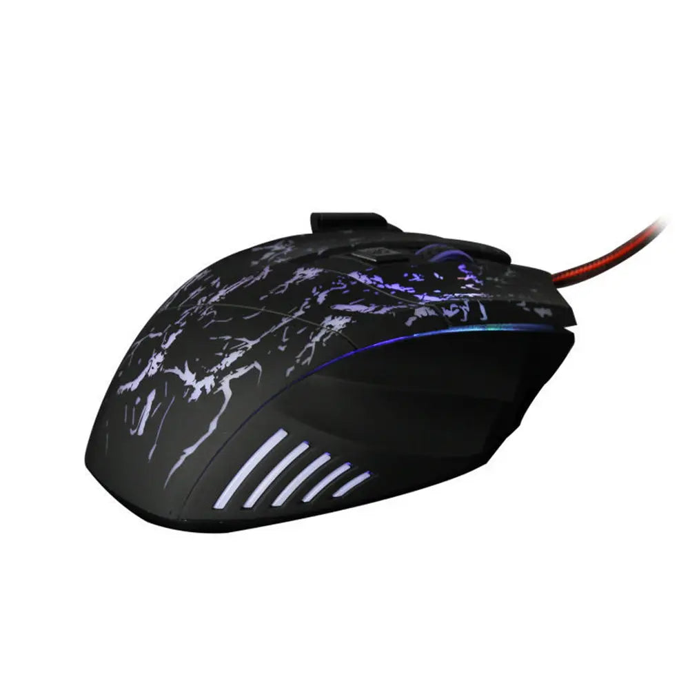Souris Gaming Transparente LED 1200 DPI - 7 Boutons USB Filaire Antireflet Aura Setup