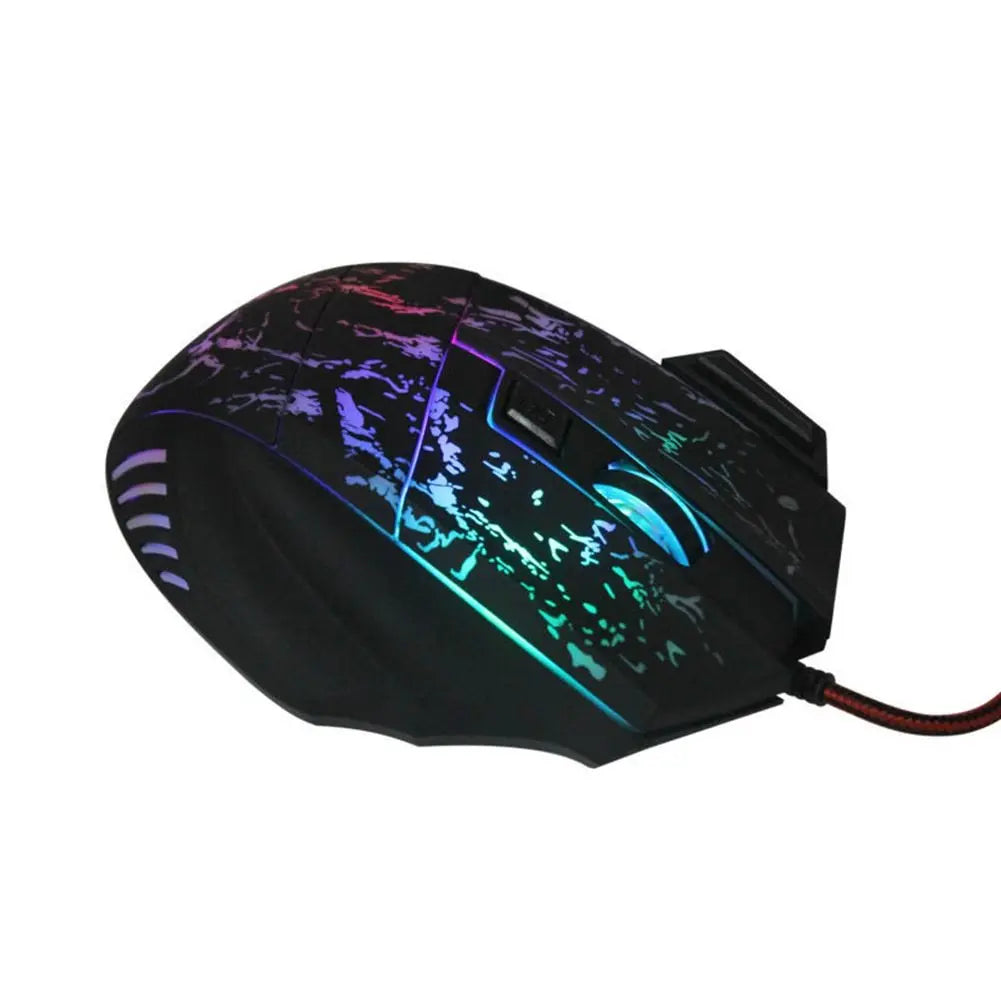 Souris Gaming Transparente LED 1200 DPI - 7 Boutons USB Filaire Antireflet Aura Setup