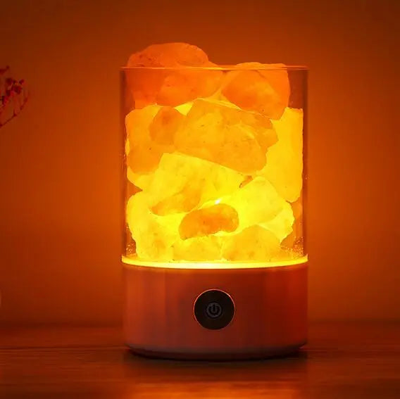 USB Crystal Light Himalayan Salt LED Lamp Aura Setup