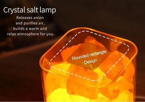 USB Crystal Light Himalayan Salt LED Lamp Aura Setup