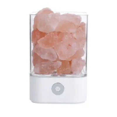 USB Crystal Light Himalayan Salt LED Lamp Aura Setup